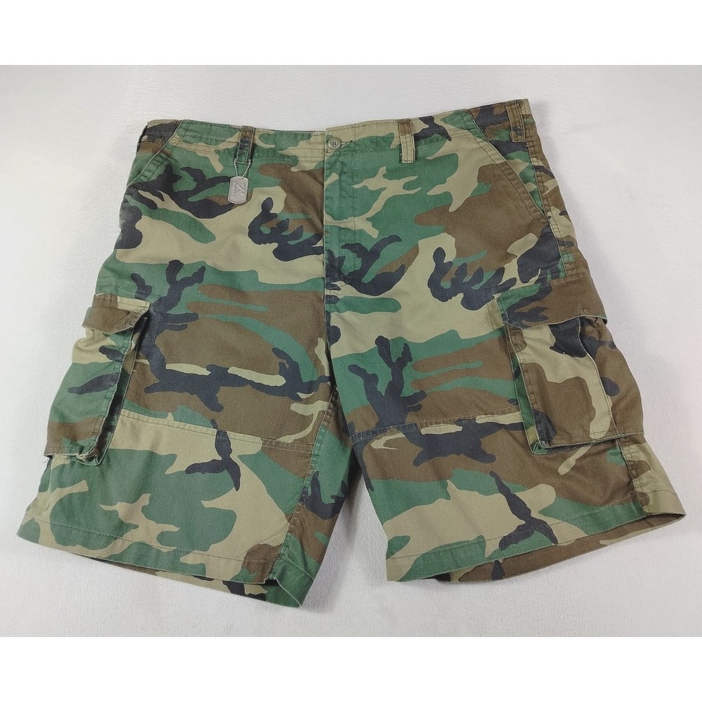 Rothco Cargo Shorts Mens XXL Green Camo BDU Relaxed‎ Fit Military Utility Combat
